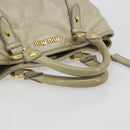 Miu Miu Hand Bag Leather 2way Beige Gold Auth 194764V-7