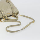 Miu Miu Hand Bag Leather 2way Beige Gold Auth 194764V-9