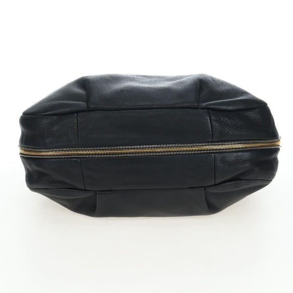 PRADA Shoulder Bag Vittero Dino Leather Black Gold Auth 194765M
