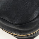 PRADA Shoulder Bag Vittero Dino Leather Black Gold Auth 194765M-17