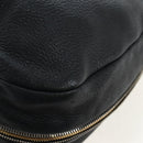 PRADA Shoulder Bag Vittero Dino Leather Black Gold Auth 194765M-20