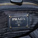 PRADA Shoulder Bag Vittero Dino Leather Black Gold Auth 194765M-22