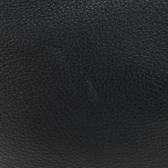 PRADA Shoulder Bag Vittero Dino Leather Black Gold Auth 194765M