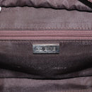 LOEWE Americana 28 Hand Bag Leather Dark Brown Silver Auth 194782SAM-21