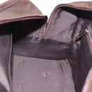 LOEWE Americana 28 Hand Bag Leather Dark Brown Silver Auth 194782SAM-23