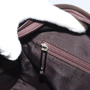 LOEWE Americana 28 Hand Bag Leather Dark Brown Silver Auth 194782SAM-24