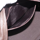 LOEWE Americana 28 Hand Bag Leather Dark Brown Silver Auth 194782SAM-25
