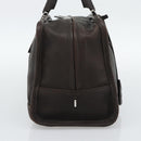 LOEWE Americana 28 Hand Bag Leather Dark Brown Silver Auth 194782SAM-3