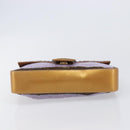 FENDI Mamma Baguette Shoulder Bag Leather Beads Purple Gold Auth 194784SM-5