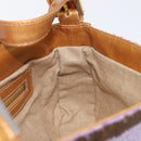 FENDI Mamma Baguette Shoulder Bag Leather Beads Purple Gold Auth 194784SM-24