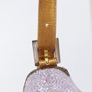 FENDI Mamma Baguette Shoulder Bag Leather Beads Purple Gold Auth 194784SM-7