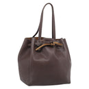 CELINE Cabas Phantom Tote Bag Leather Brown Gold Auth 194831A-1