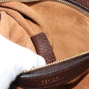 CELINE Cabas Phantom Tote Bag Leather Brown Gold Auth 194831A-21