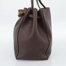 CELINE Cabas Phantom Tote Bag Leather Brown Gold Auth 194831A-5