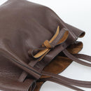 CELINE Cabas Phantom Tote Bag Leather Brown Gold Auth 194831A-6