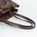 CELINE Cabas Phantom Tote Bag Leather Brown Gold Auth 194831A-7