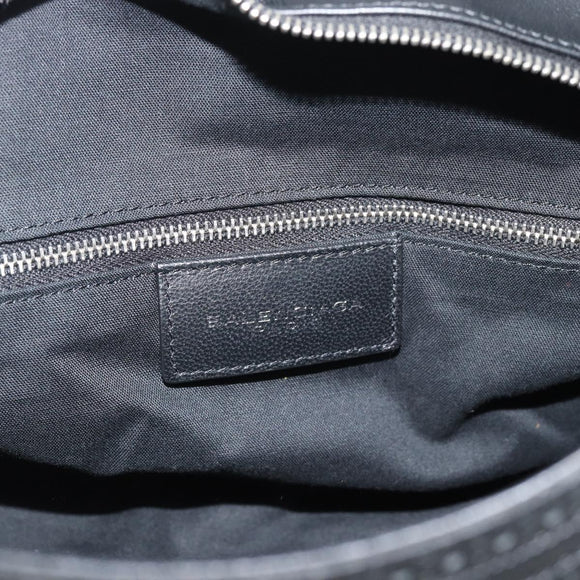 BALENCIAGA Neo Classic City Hand Bag Leather 2way Black Silver Auth 194832SAM