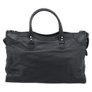 BALENCIAGA Neo Classic City Hand Bag Leather 2way Black Silver Auth 194832SAM-3