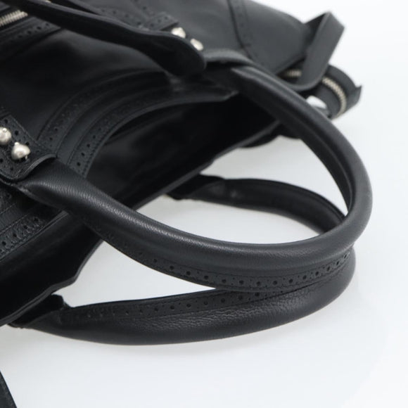 BALENCIAGA Neo Classic City Hand Bag Leather 2way Black Silver Auth 194832SAM
