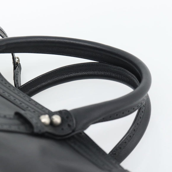 BALENCIAGA Neo Classic City Hand Bag Leather 2way Black Silver Auth 194832SAM