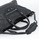 BALENCIAGA Neo Classic City Hand Bag Leather 2way Black Silver Auth 194832SAM-9