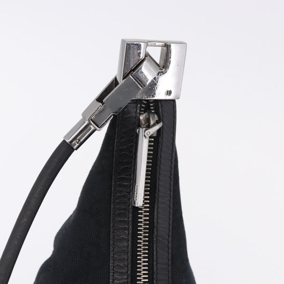 GUCCI GG Canvas Shoulder Bag Black Silver 001 3814 Auth 194836V