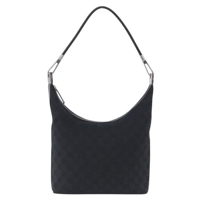GUCCI GG Canvas Shoulder Bag Black Silver 001 3814 Auth 194836V - 0