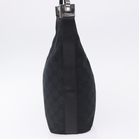 GUCCI GG Canvas Shoulder Bag Black Silver 001 3814 Auth 194836V
