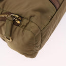 Miu Miu Shoulder Bag Nylon Beige Gold Auth 194838A-8