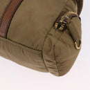 Miu Miu Shoulder Bag Nylon Beige Gold Auth 194838A-15