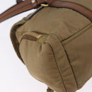 Miu Miu Shoulder Bag Nylon Beige Gold Auth 194838A-16