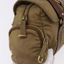 Miu Miu Shoulder Bag Nylon Beige Gold Auth 194838A-18