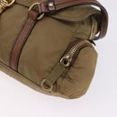 Miu Miu Shoulder Bag Nylon Beige Gold Auth 194838A-20