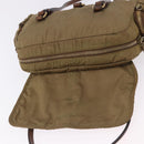 Miu Miu Shoulder Bag Nylon Beige Gold Auth 194838A-9