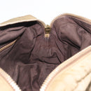 Miu Miu Shoulder Bag Nylon Beige Gold Auth 194838A-22