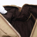 Miu Miu Shoulder Bag Nylon Beige Gold Auth 194838A-23