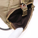 Miu Miu Shoulder Bag Nylon Beige Gold Auth 194838A-24