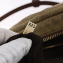 Miu Miu Shoulder Bag Nylon Beige Gold Auth 194838A-12