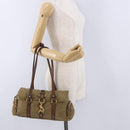 Miu Miu Shoulder Bag Nylon Beige Gold Auth 194838A-27