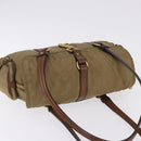 Miu Miu Shoulder Bag Nylon Beige Gold Auth 194838A-6