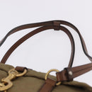 Miu Miu Shoulder Bag Nylon Beige Gold Auth 194838A-14