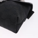 GUCCI GG Canvas Waist Bag Black Silver 131236 Auth 194839A-11
