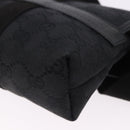 GUCCI GG Canvas Waist Bag Black Silver 131236 Auth 194839A-13