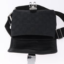 GUCCI GG Canvas Waist Bag Black Silver 131236 Auth 194839A-15