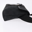 GUCCI GG Canvas Waist Bag Black Silver 131236 Auth 194839A-4