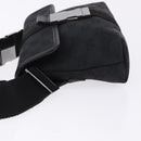 GUCCI GG Canvas Waist Bag Black Silver 131236 Auth 194839A-5