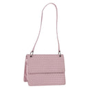 BOTTEGA VENETA INTRECCIATO Shoulder Bag Satin Pink Silver Auth 194840V-1