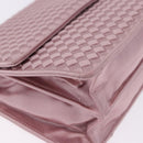 BOTTEGA VENETA INTRECCIATO Shoulder Bag Satin Pink Silver Auth 194840V-10