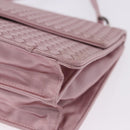 BOTTEGA VENETA INTRECCIATO Shoulder Bag Satin Pink Silver Auth 194840V-11