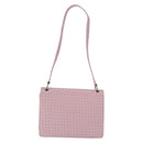BOTTEGA VENETA INTRECCIATO Shoulder Bag Satin Pink Silver Auth 194840V-3